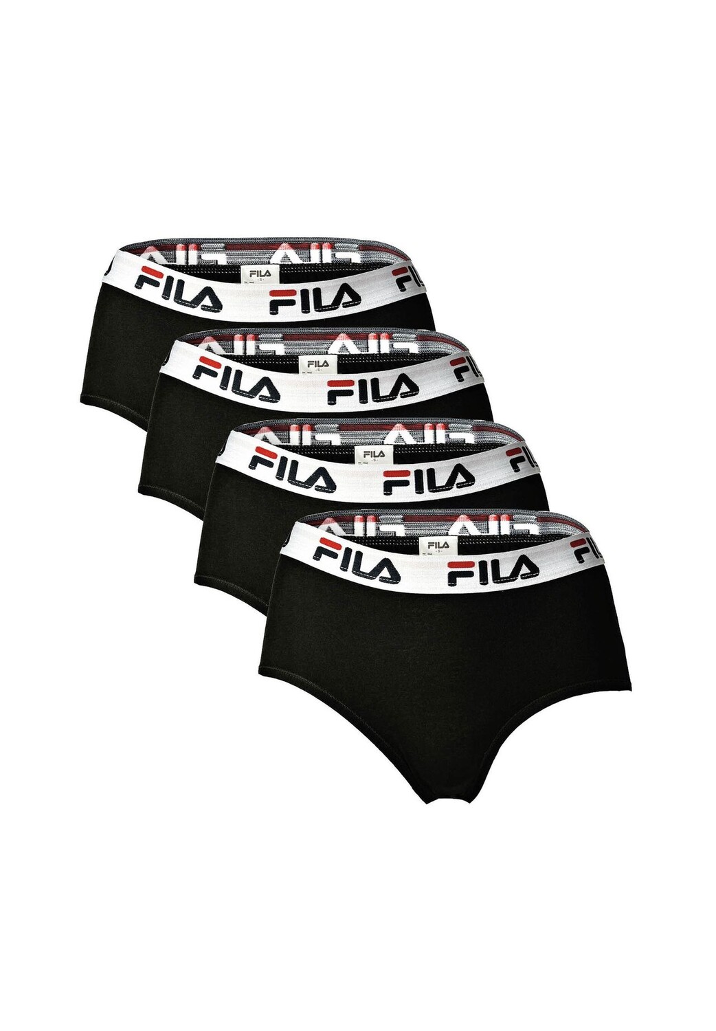 Женские хипстеры - комплект из 4 трусов, пояс с логотипом, хлопок стрейч, однотонный FILA, черный
Женские хипстеры - комплект из 4 трусов, пояс с логотипом, хлопок стрейч, однотонный FILA, черный