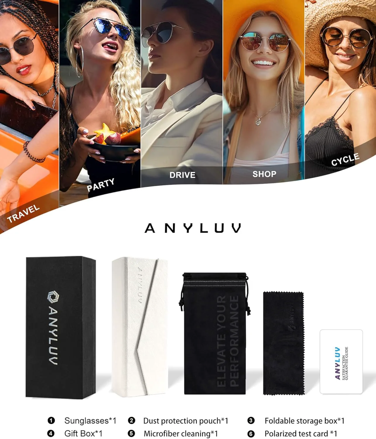 Женские поляризованные солнцезащитные очки ANYLUV, модные солнцезащитные очки с защитой от ультрафиолета для путешествий, A07 Transparent Green/Gray Gradient
Женские поляризованные солнцезащитные очки ANYLUV, модные солнцезащитные очки с защитой от ультрафиолета для путешествий, A07 Transparent Green/Gray Gradient