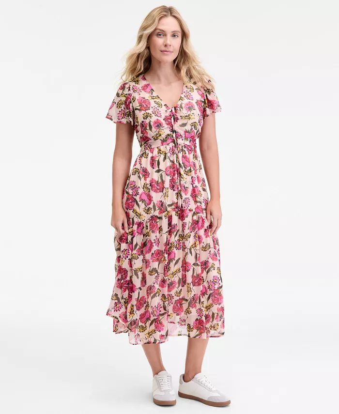 Женское миди-платье с цветочным принтом и расклешенными рукавами On 34Th, розовый
Женское миди-платье с цветочным принтом и расклешенными рукавами On 34Th, розовый