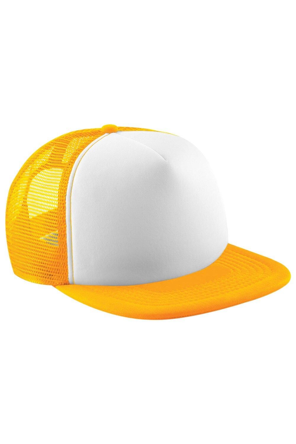 Винтажная однотонная кепка дальнобойщика с застежкой на спине (2 шт. в упаковке) Beechfield, желтый 
Винтажная однотонная кепка дальнобойщика с застежкой на спине (2 шт. в упаковке) Beechfield, желтый