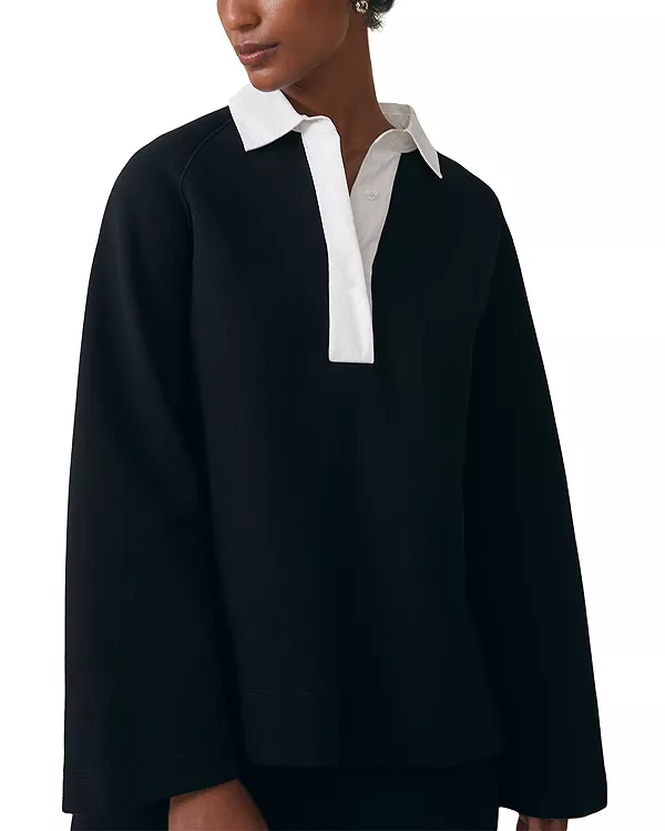 Топ Gaia с открытым воротником и контрастной отделкой Reiss, черный
Топ Gaia с открытым воротником и контрастной отделкой Reiss, черный