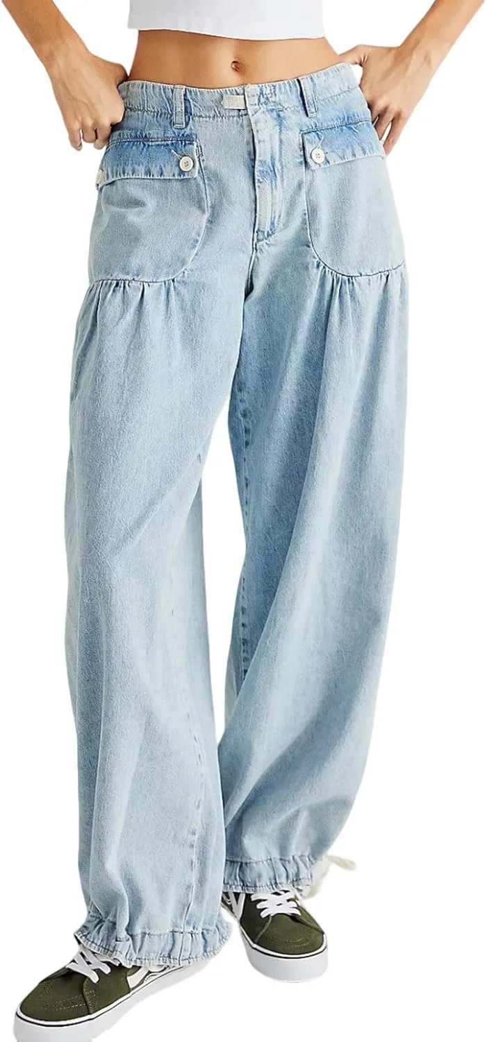 Utcoco Женские мешковатые джинсы Y2k с низкой посадкой и плиссировкой
Utcoco Женские мешковатые джинсы Y2k с низкой посадкой и плиссировкой