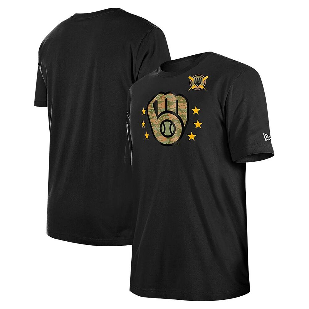 Мужская черная футболка New Era Milwaukee Brewers ко Дню вооруженных сил 2024, цвет Brw Black 
Мужская черная футболка New Era Milwaukee Brewers ко Дню вооруженных сил 2024, цвет Brw Black