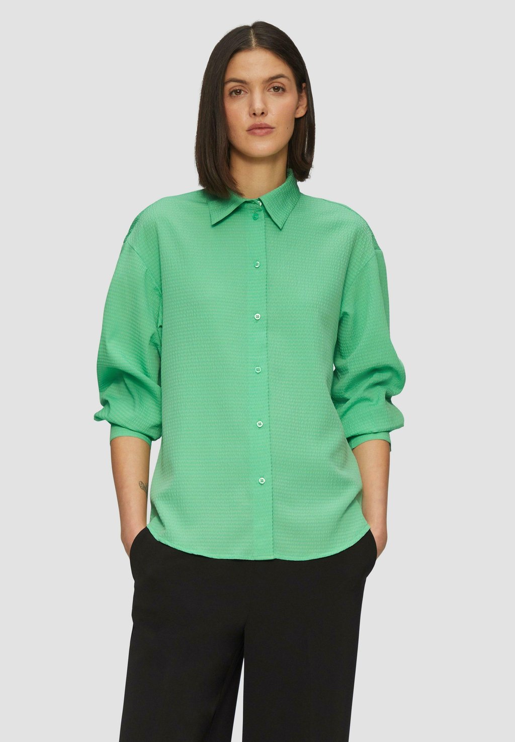 Блузка на пуговицах s.Oliver, зеленый
Блузка на пуговицах s.Oliver, зеленый