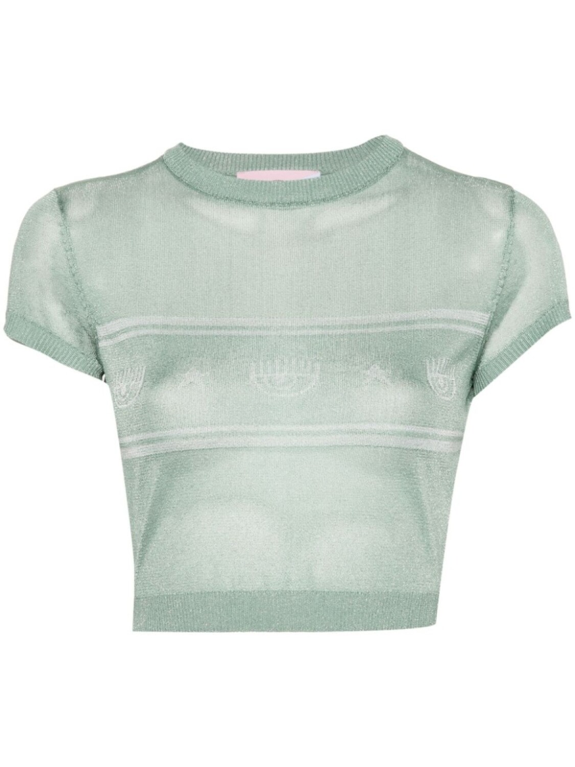 Chiara Ferragni укороченный джемпер Eyelike с эффектом металлик, зеленый
Chiara Ferragni укороченный джемпер Eyelike с эффектом металлик, зеленый