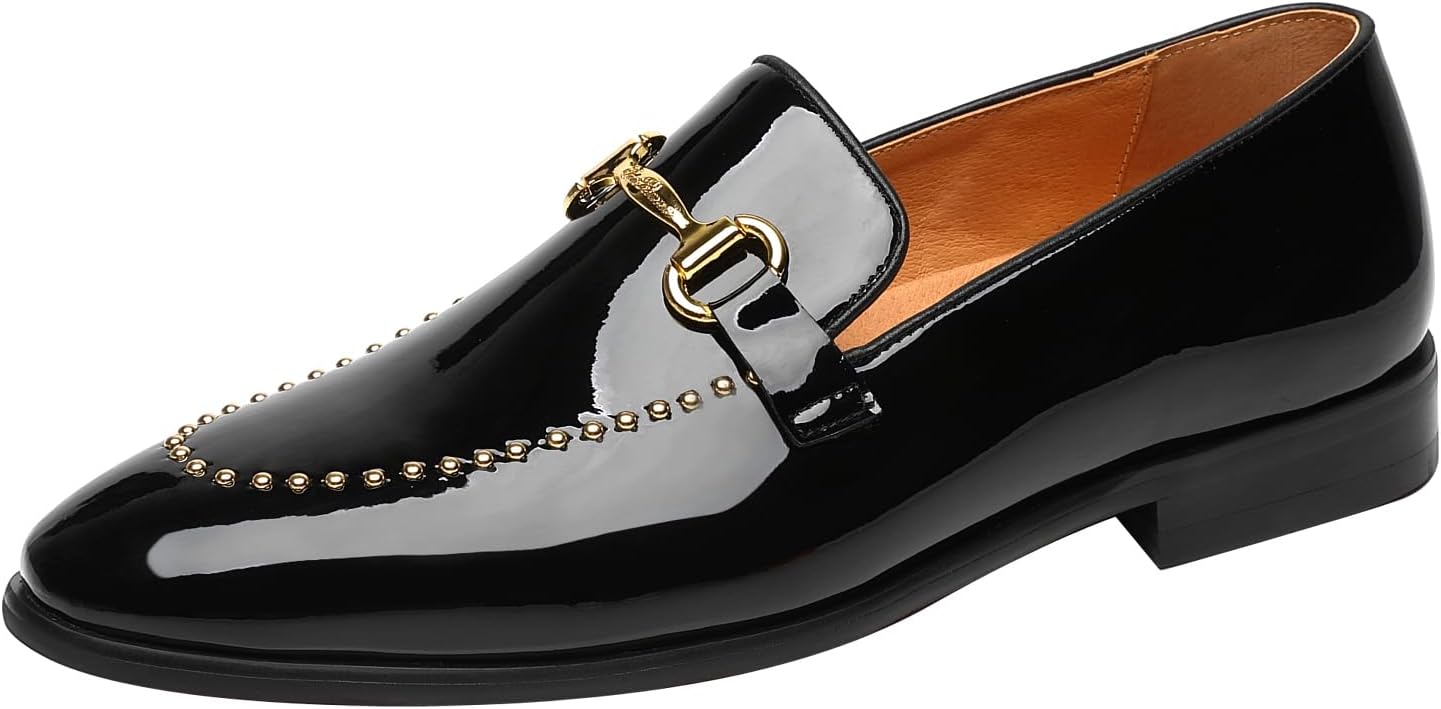 Мужские лоферы ELANROMAN из лакированной кожи и бархата с отделкой заклепками для свадьбы и вечеринки, черный
Мужские лоферы ELANROMAN из лакированной кожи и бархата с отделкой заклепками для свадьбы и вечеринки, черный