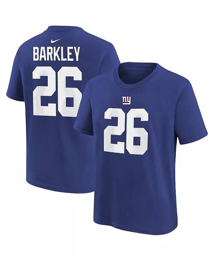Футболка для мальчиков и девочек Saquon Barkley Royal New York Giants с именем и номером игрока Nike
Футболка для мальчиков и девочек Saquon Barkley Royal New York Giants с именем и номером игрока Nike