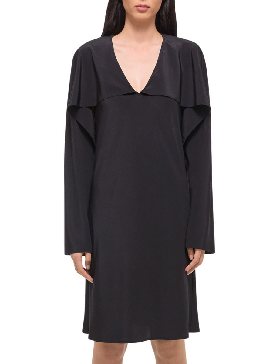 Шелковое платье с драпированным шарфом Helmut Lang, черный
Шелковое платье с драпированным шарфом Helmut Lang, черный