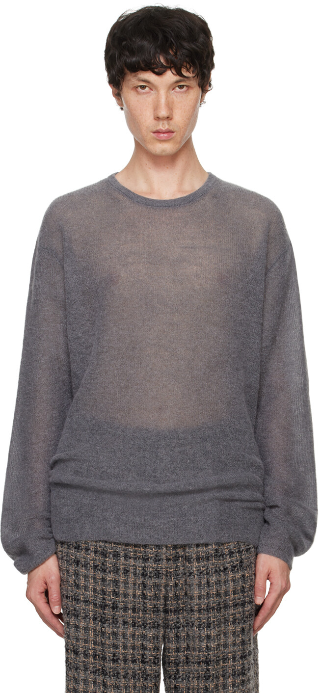 Серый свитер из мохера Super Kid ATON 
Серый свитер из мохера Super Kid ATON