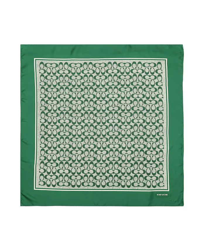 Женский квадратный шелковый шарф Vintage Signature Print COACH, зеленый
Женский квадратный шелковый шарф Vintage Signature Print COACH, зеленый