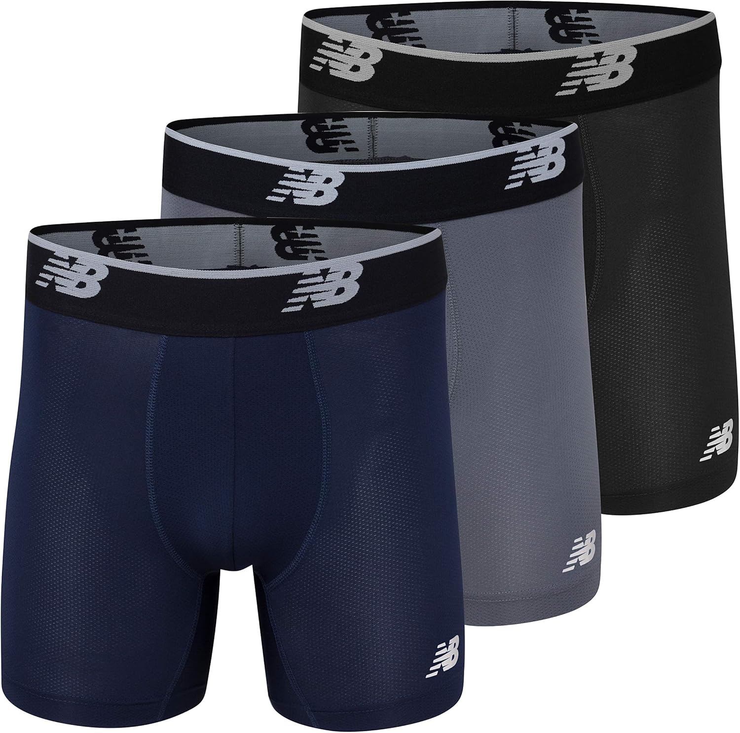 Мужские трусы-боксеры New Balance No Fly с жаккардовым поясом, дышащие, легкие, влагоотводящие (3 пары), Lead/Pigment/Black
Мужские трусы-боксеры New Balance No Fly с жаккардовым поясом, дышащие, легкие, влагоотводящие (3 пары), Lead/Pigment/Black