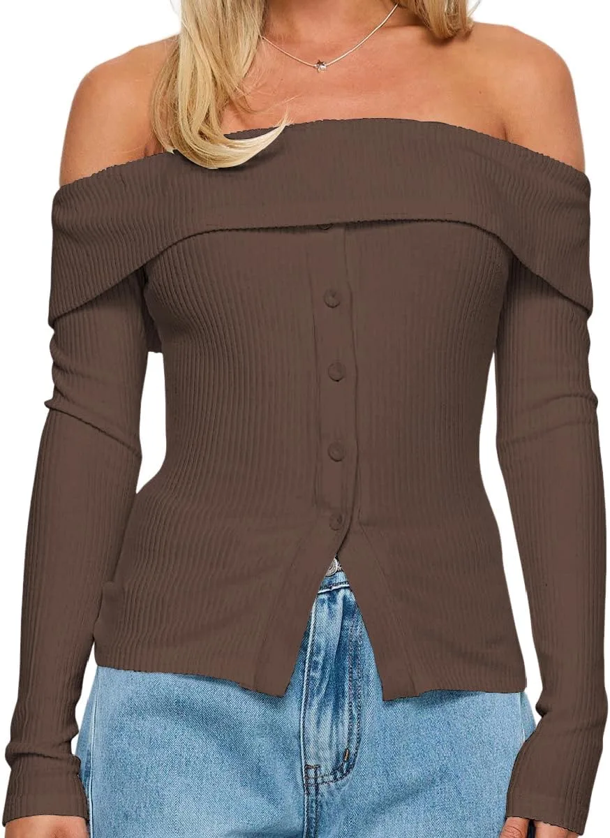 Модная водолазка с длинным рукавом для женщин Off Shoulder Ribbed Knit Slim Fit Lexamen
Модная водолазка с длинным рукавом для женщин Off Shoulder Ribbed Knit Slim Fit Lexamen