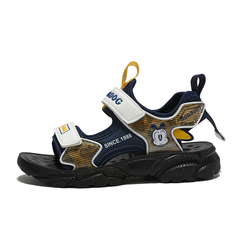 Сандалии детские с противоскользящей амортизацией и износостойкостью BOBDOG, черный/золотой 
Сандалии детские с противоскользящей амортизацией и износостойкостью BOBDOG, черный/золотой