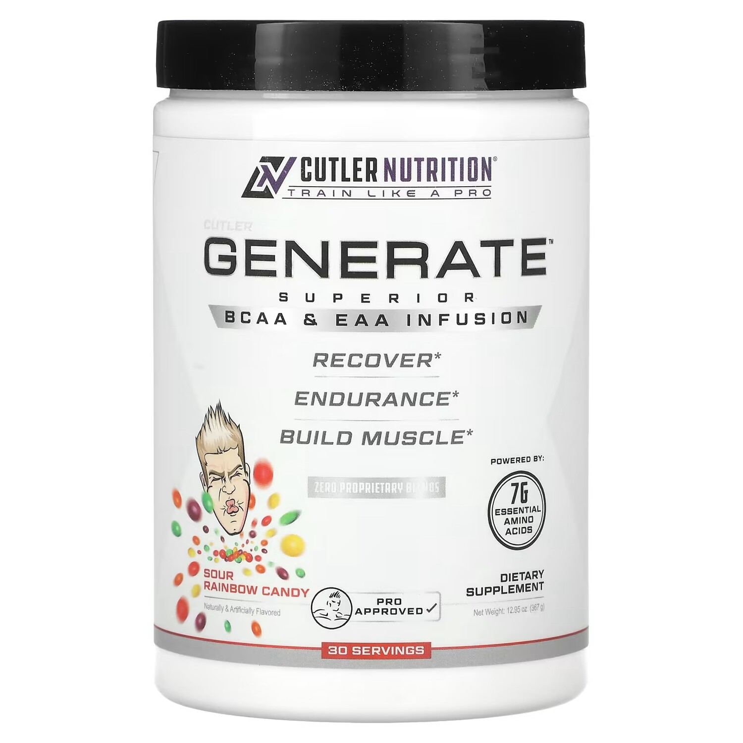 Добавка Cutler Nutrition Generate Superior BCAA и EAA Infusion Sour Rainbow Candy, 367 г
Добавка Cutler Nutrition Generate Superior BCAA и EAA Infusion Sour Rainbow Candy, 367 г
