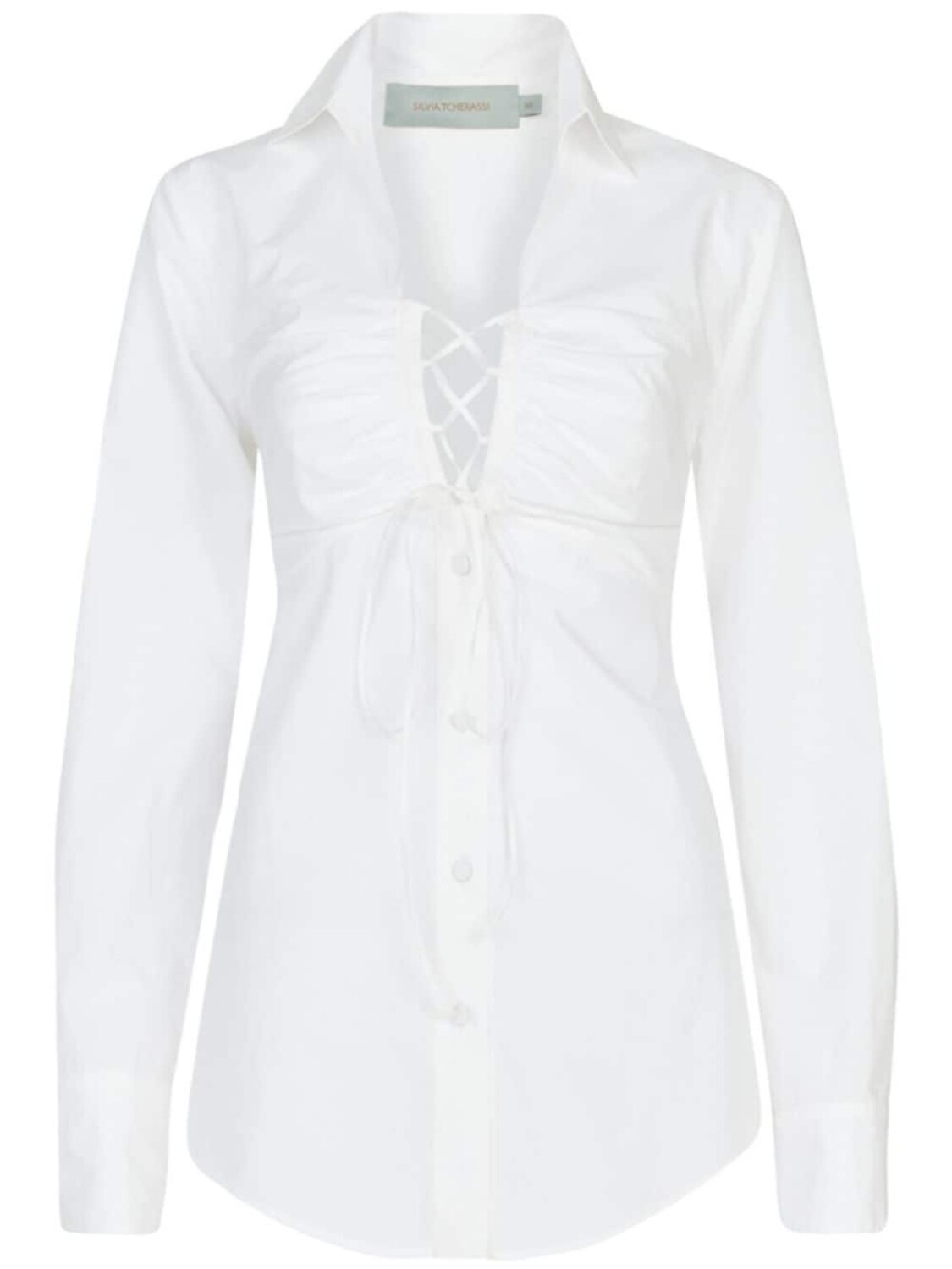 Silvia Tcherassi Dileta ruched lace-up blouse, белый
Silvia Tcherassi Dileta ruched lace-up blouse, белый