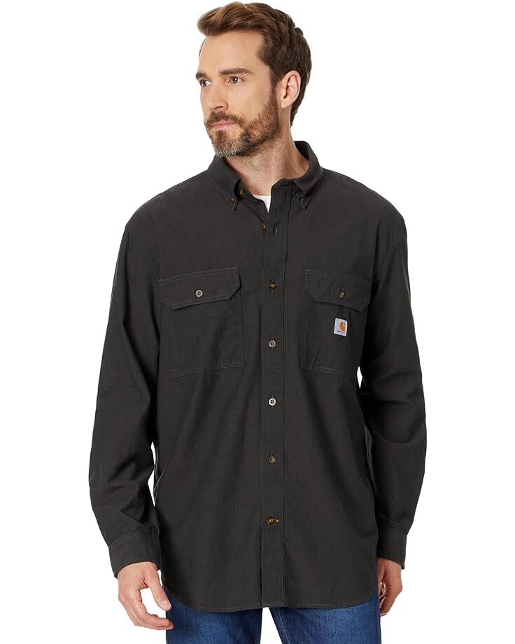 Рубашка Carhartt Loose Fit Midweight Chambray Long Sleeve, цвет Black Chambray
Рубашка Carhartt Loose Fit Midweight Chambray Long Sleeve, цвет Black Chambray