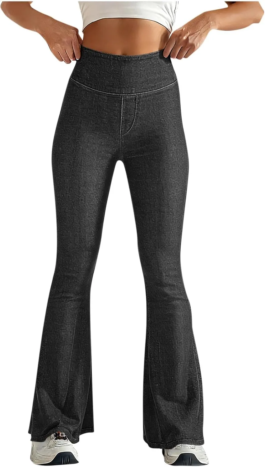 Женские джинсы-легинсы Flare высокие Stretchy Fake Denim
Женские джинсы-легинсы Flare высокие Stretchy Fake Denim