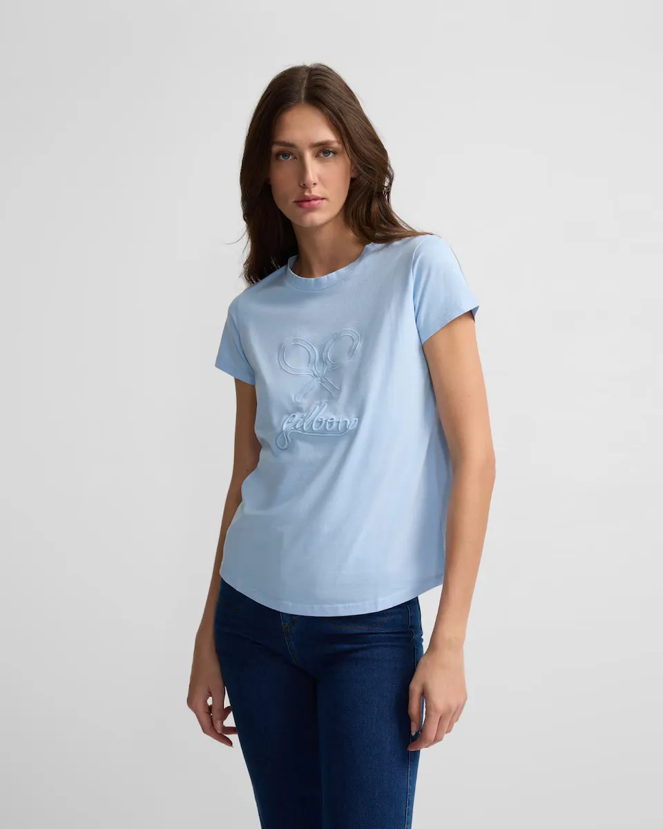 Классическая женская футболка с 3D-логотипом Silbon, синий
Классическая женская футболка с 3D-логотипом Silbon, синий