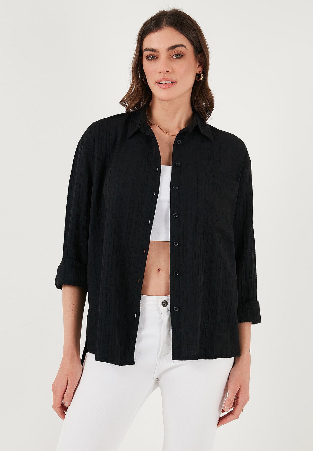 Блузка на пуговицах LELA, черный
Блузка на пуговицах LELA, черный