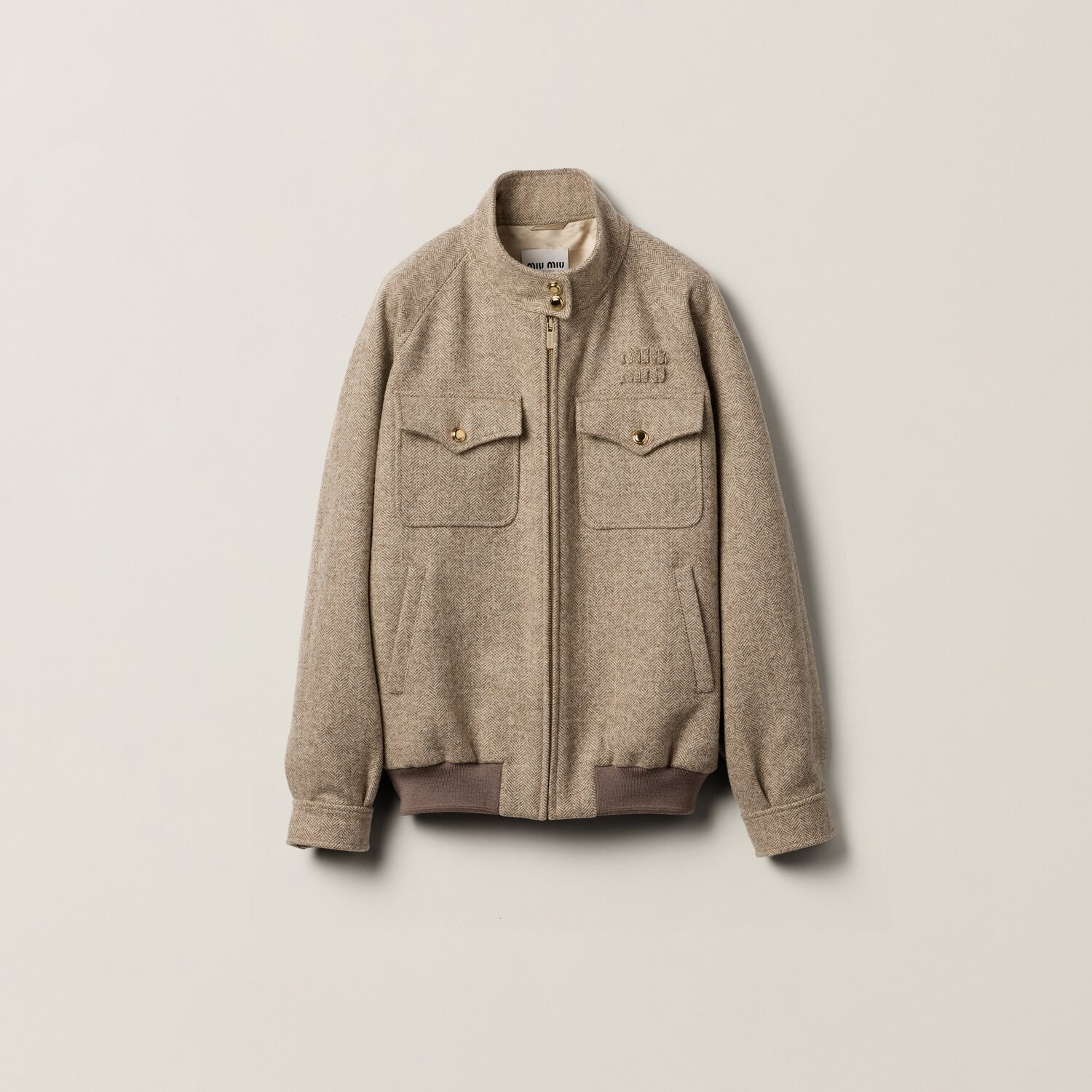 Блузон-жакет с узором "елочка" MIU MIU, хаки
Блузон-жакет с узором "елочка" MIU MIU, хаки