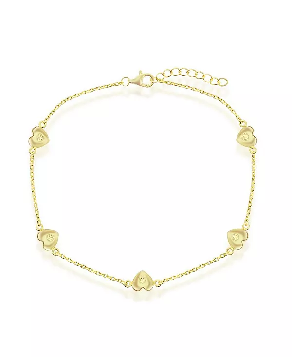 Серебряный браслет на лодыжку с сердечками и тиснением Simona, gold
Серебряный браслет на лодыжку с сердечками и тиснением Simona, gold