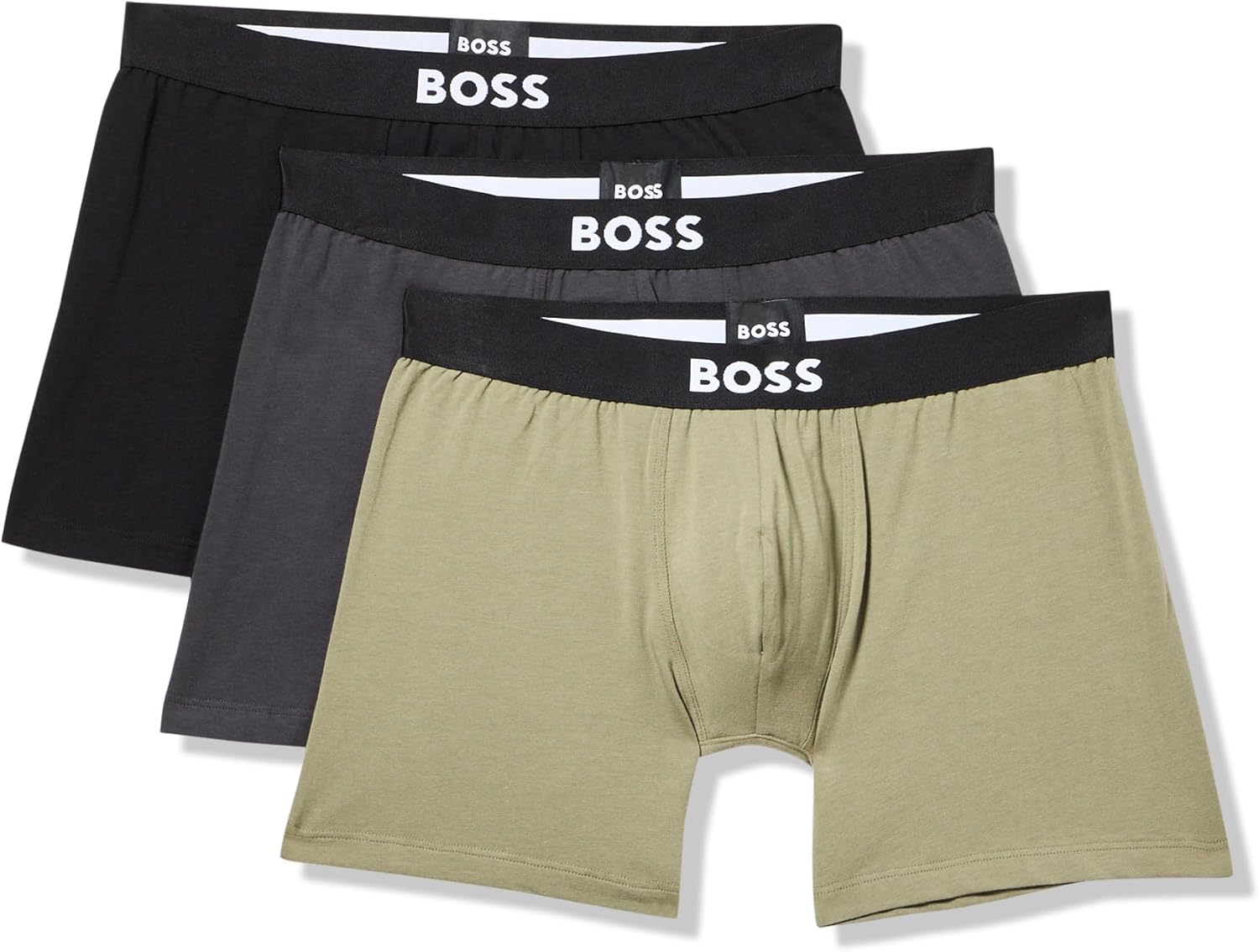 BOSS мужские боксеры Bold Logo 3 Pack Smooth, Kalamata Green/Asphalt Grey/Navy
BOSS мужские боксеры Bold Logo 3 Pack Smooth, Kalamata Green/Asphalt Grey/Navy