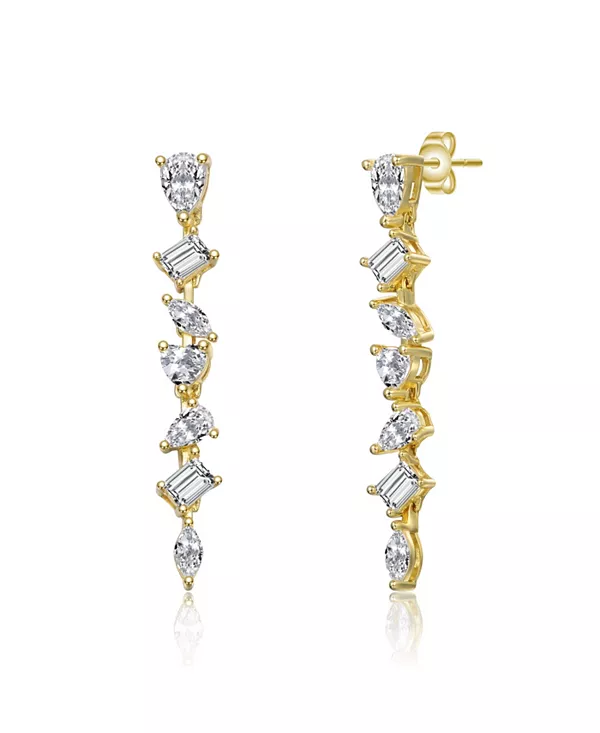 Серьги-Подвески из стерлингового серебра 14 карат с прозрачными кубическими цирконами Genevive, gold
Серьги-Подвески из стерлингового серебра 14 карат с прозрачными кубическими цирконами Genevive, gold