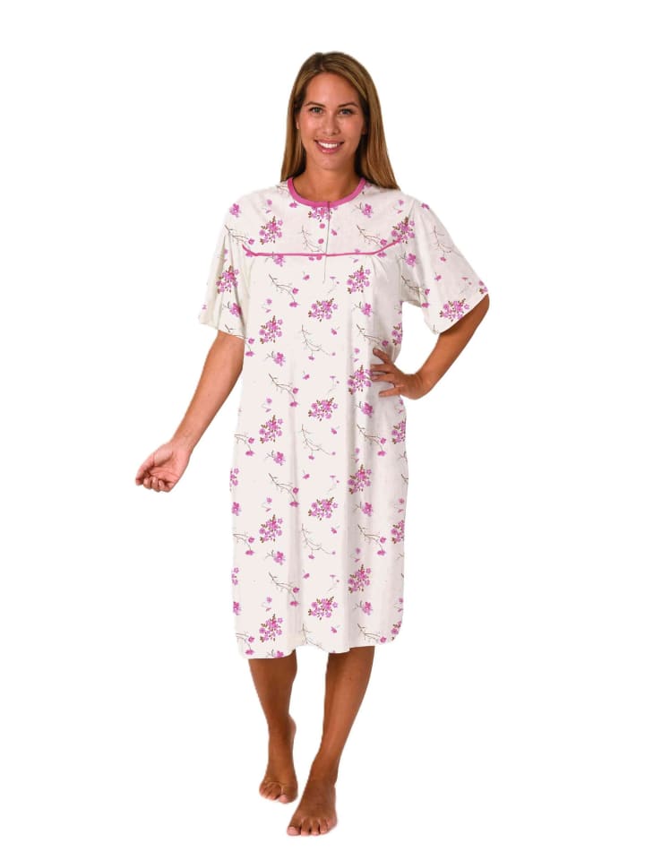 Женская ночная рубашка с короткими рукавами и застежкой на пуговицы на шее розового цвета. NORMANN
Женская ночная рубашка с короткими рукавами и застежкой на пуговицы на шее розового цвета. NORMANN