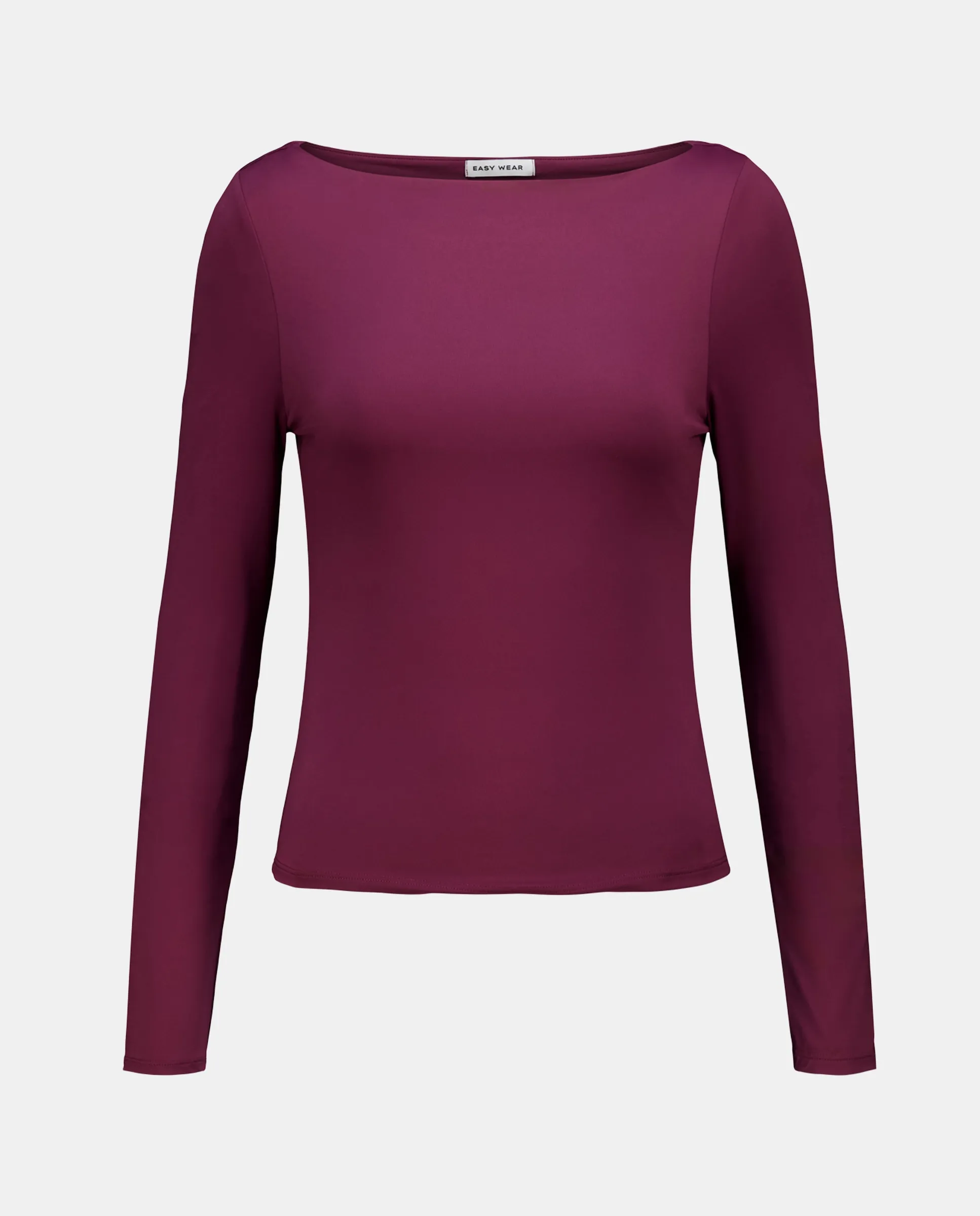 Женская футболка с длинным рукавом и лодочкой Easy Wear, бордовый 
Женская футболка с длинным рукавом и лодочкой Easy Wear, бордовый