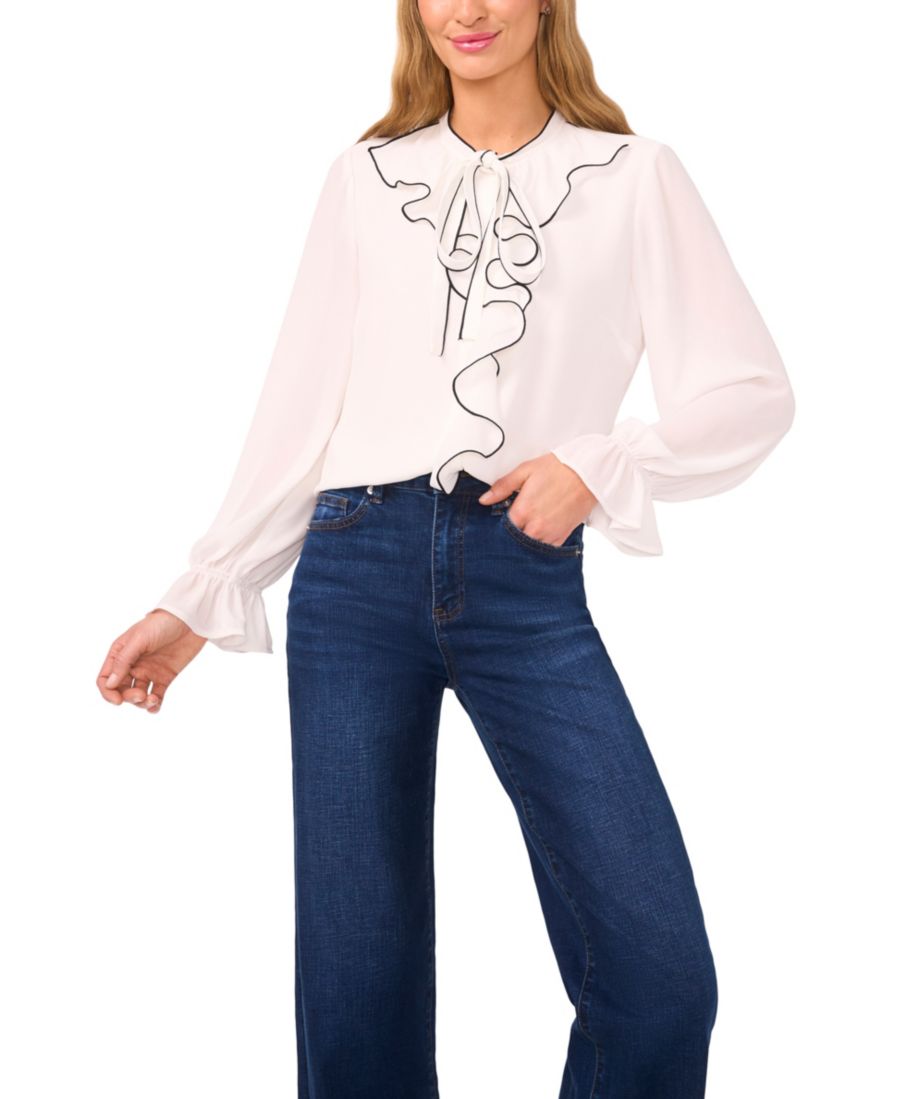 Женская блузка с оборками и пуговицами CeCe, New Ivory
Женская блузка с оборками и пуговицами CeCe, New Ivory