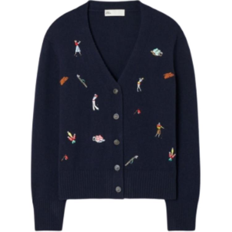 TORY BURCH Кардиган Unisex Mist Marine Blue V-образным вырезом
TORY BURCH Кардиган Unisex Mist Marine Blue V-образным вырезом