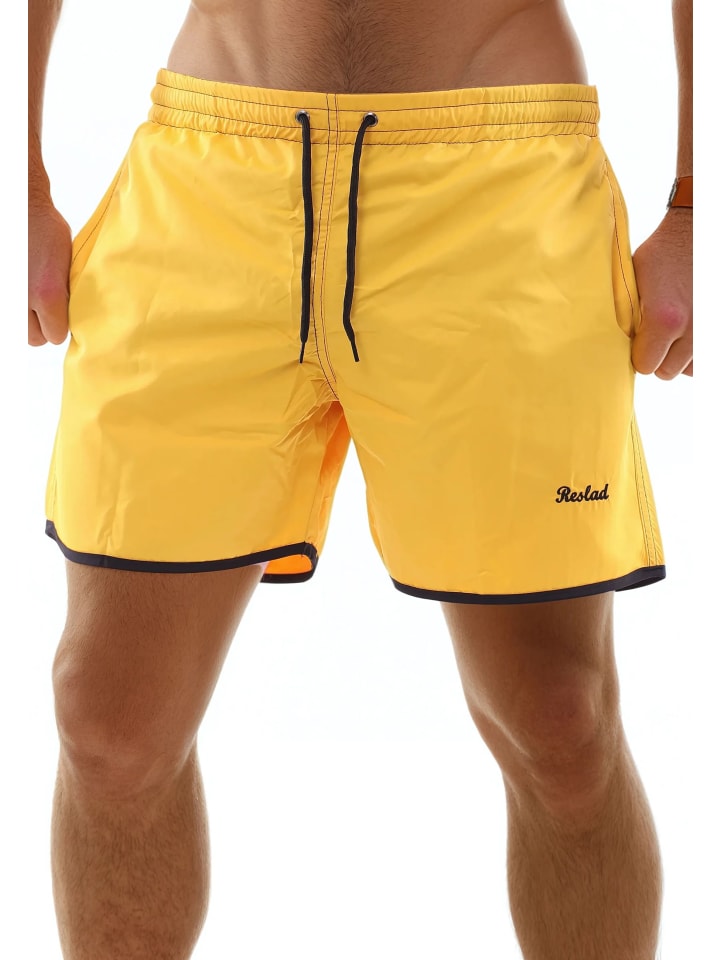Плавки/шорты для плавания с контрастной строчкой желтого цвета RESLAD
Плавки/шорты для плавания с контрастной строчкой желтого цвета RESLAD