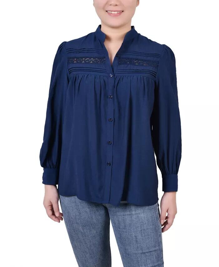 Женская блузка с длинными рукавами, связанная крючком NY Collection, синий
Женская блузка с длинными рукавами, связанная крючком NY Collection, синий