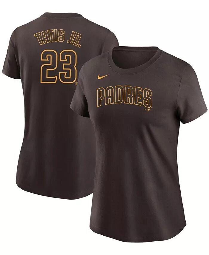 Женская футболка с именем и номером Fernando Tatis Jr. Brown San Diego Padres Nike, коричневый
Женская футболка с именем и номером Fernando Tatis Jr. Brown San Diego Padres Nike, коричневый