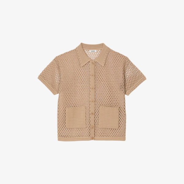 Рубашка короткая Sandro с накладными карманами, бежевый
Рубашка короткая Sandro с накладными карманами, бежевый