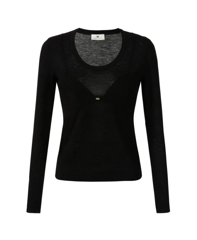 Свитер из шерстяной смеси Elisabetta Franchi, черный
Свитер из шерстяной смеси Elisabetta Franchi, черный