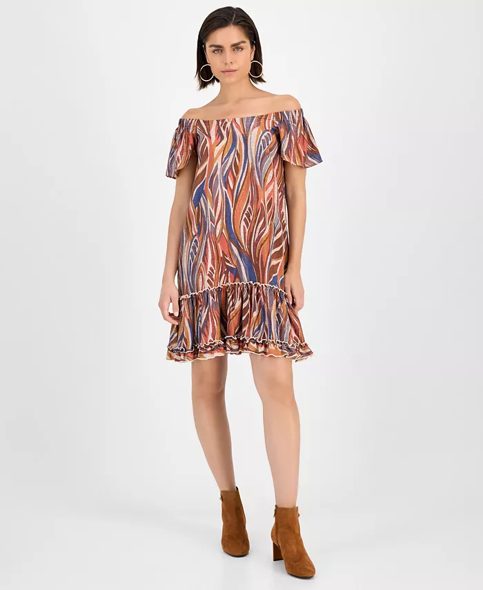 Женское платье с принтом и открытыми плечами Robbie Bee, мультиколор
Женское платье с принтом и открытыми плечами Robbie Bee, мультиколор