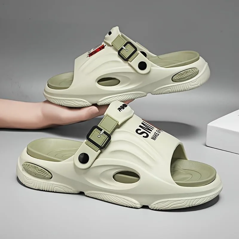 Мужские модные уличные сандалии с толстой подошвой, удобные, нескользящие, прочные с мягкой подошвой из EVA, мужские сандалии Hhhchpm, зеленый
Мужские модные уличные сандалии с толстой подошвой, удобные, нескользящие, прочные с мягкой подошвой из EVA, мужские сандалии Hhhchpm, зеленый