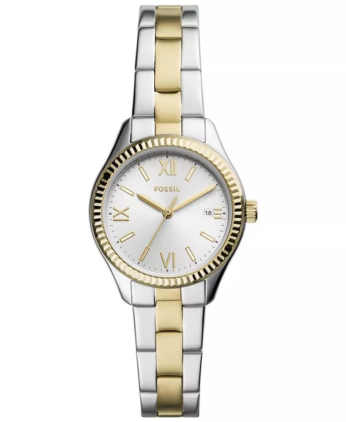 Женские двухцветные часы из нержавеющей стали с тремя стрелками и датой, 30 мм Fossil, мультиколор
Женские двухцветные часы из нержавеющей стали с тремя стрелками и датой, 30 мм Fossil, мультиколор