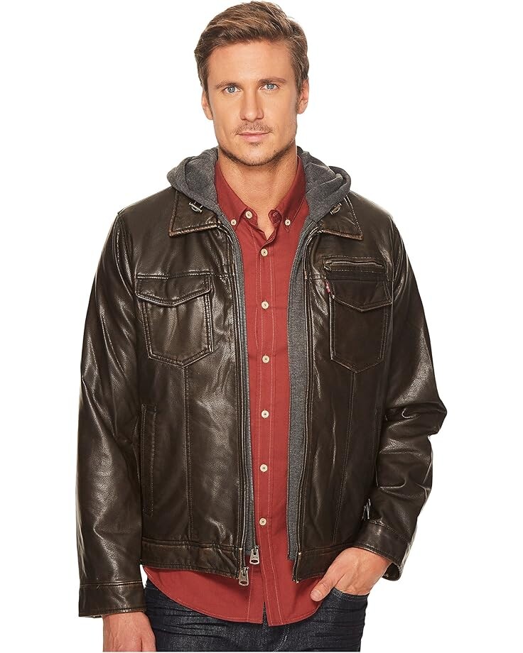 Флис Levi's Faux-Leather Trucker with Jersey Hood and Fleece Lining, темно-корчневый
Флис Levi's Faux-Leather Trucker with Jersey Hood and Fleece Lining, темно-корчневый