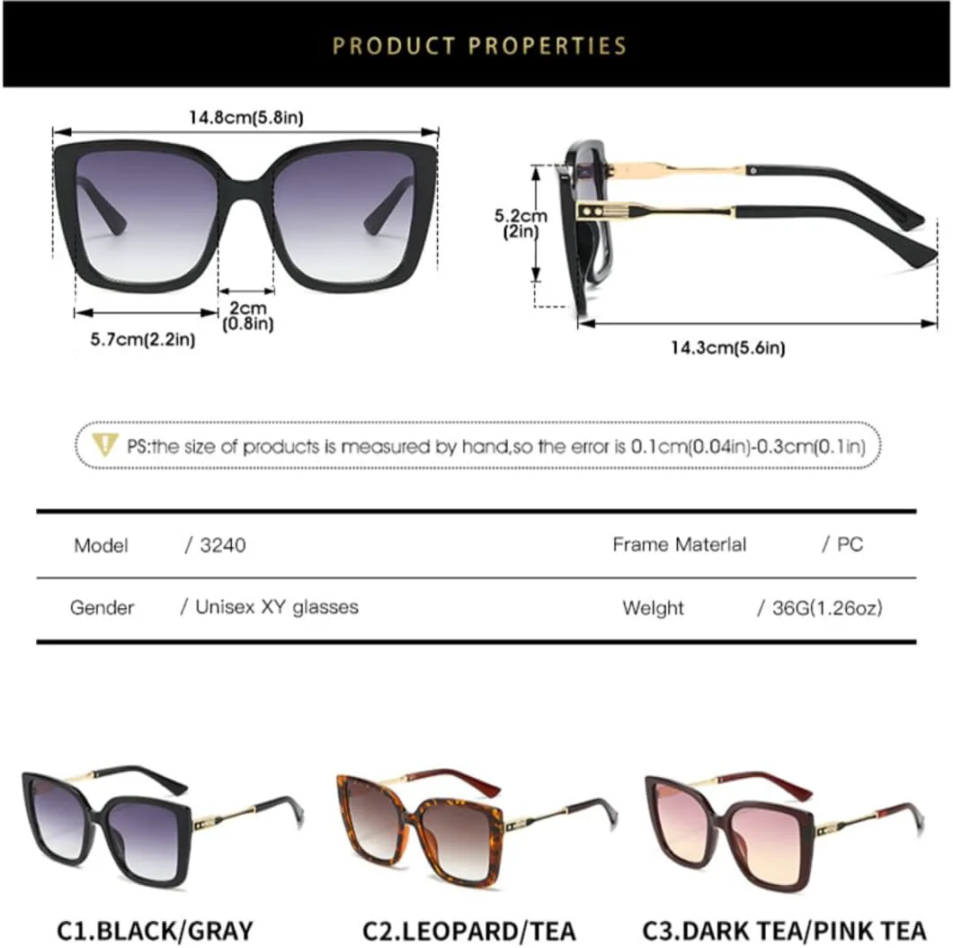 Солнцезащитные очки в крупной оправе для женщин и мужчин, декоративные, для активного отдыха, вождения, с защитой от УФ-излучения UV400 TVTBBVV, 3240-c8
Солнцезащитные очки в крупной оправе для женщин и мужчин, декоративные, для активного отдыха, вождения, с защитой от УФ-излучения UV400 TVTBBVV, 3240-c8