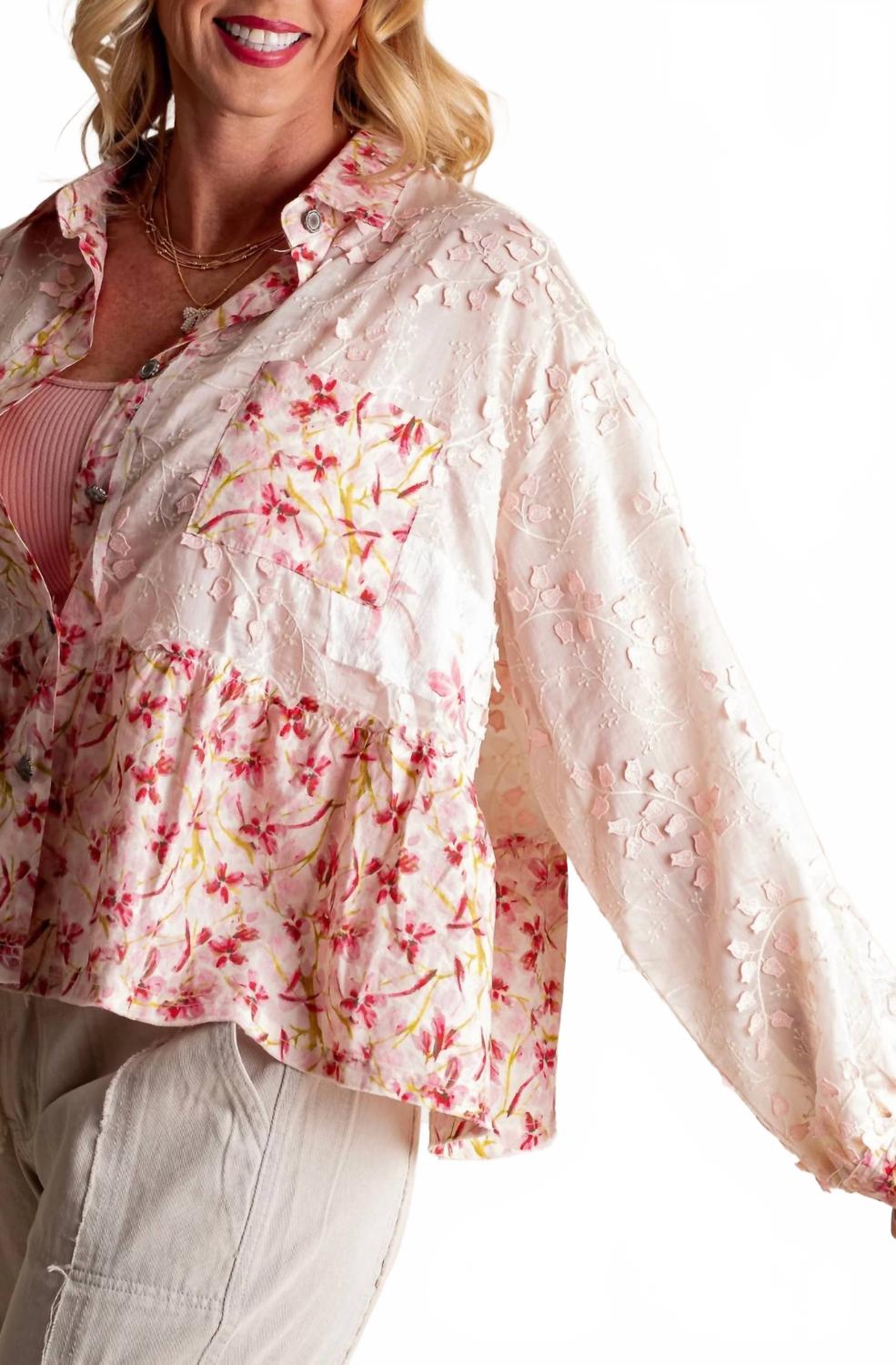 Квинн Белая/Розовая Блузка с Кружевом и Пуговицами POL
Квинн Белая/Розовая Блузка с Кружевом и Пуговицами POL