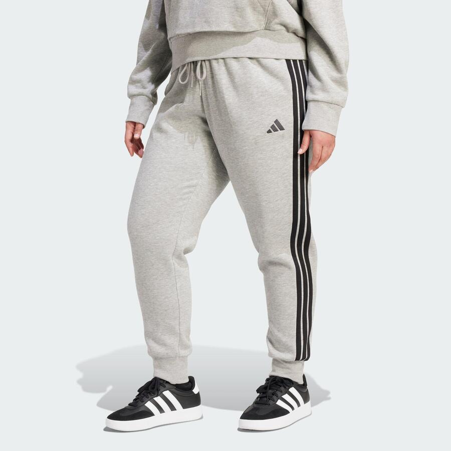 ADIDAS Узкие флисовые брюки Essentials с тремя полосками (большие размеры).