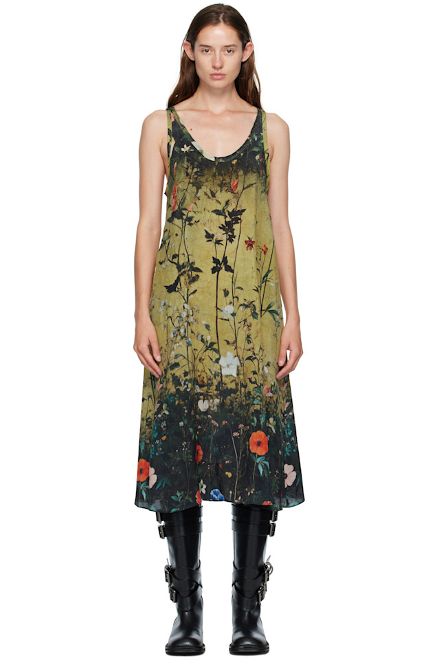 R13 Желто-Черное платье-майка миди
R13 Желто-Черное платье-майка миди