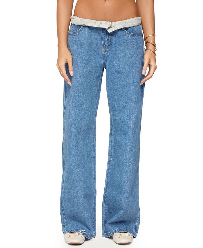 Джинсы с цветочным принтом, низкой посадкой и эффектом средней потертости Edikted, синий
Джинсы с цветочным принтом, низкой посадкой и эффектом средней потертости Edikted, синий