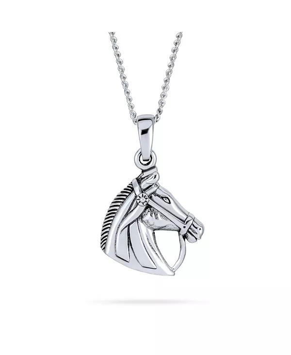 Ожерелье с подвеской в виде подковы, лошадиной головы, чистокровной верховой лошади, окисленное серебро 925 пробы Bling Jewelry, grey
Ожерелье с подвеской в виде подковы, лошадиной головы, чистокровной верховой лошади, окисленное серебро 925 пробы Bling Jewelry, grey