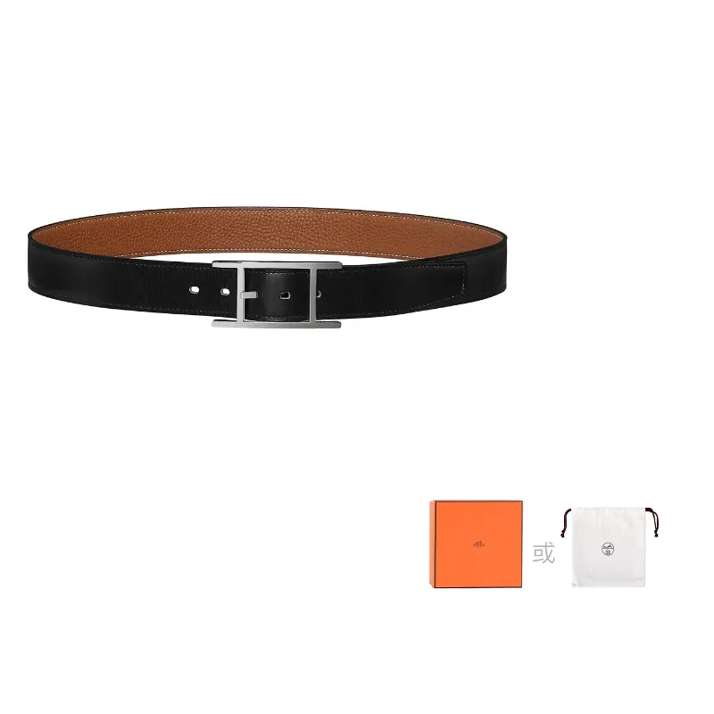 HERMES Мужской кожаный ремень из телячьей кожи с двухсторонней пряжкой черный 3.2 см, Black
HERMES Мужской кожаный ремень из телячьей кожи с двухсторонней пряжкой черный 3.2 см, Black