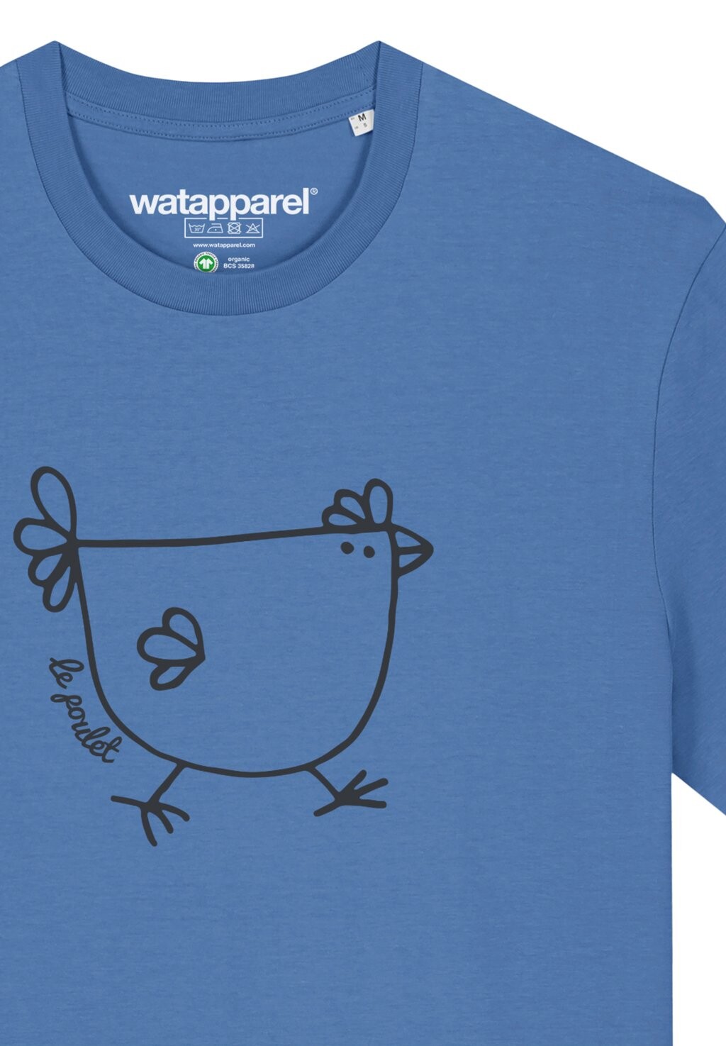 Футболка с принтом LE POULET DAS HUHN watapparel, светло-голубой 
Футболка с принтом LE POULET DAS HUHN watapparel, светло-голубой