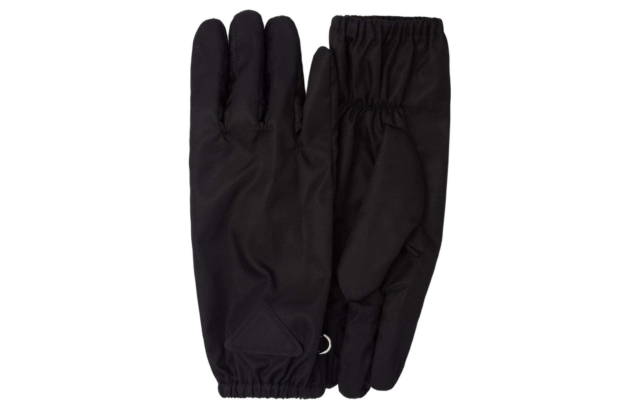 Перчатки без застежек с треугольной нашивкой Prada, черный
Перчатки без застежек с треугольной нашивкой Prada, черный