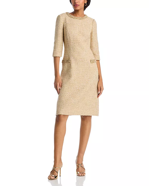 Твидовое платье с вышивкой Teri Jon By Rickie Freeman, золотой
Твидовое платье с вышивкой Teri Jon By Rickie Freeman, золотой